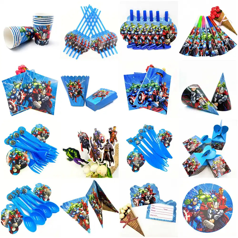 The Avengers Party Supplies Decorations Kids Birthday Disposable