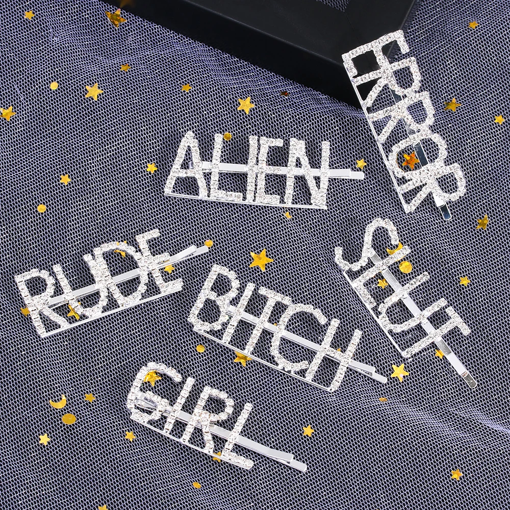 Fashion Shiny Crystal Hairpin for Women Girls Hair Clip Rhinestones Barrette Letters Hair Clips Hair Styling Accessories
Fashion Shiny Crystal Hairpin for Women Girls Hair Clip Rhinestones Barrette Letters Hair Clips Hair Styling Accessories