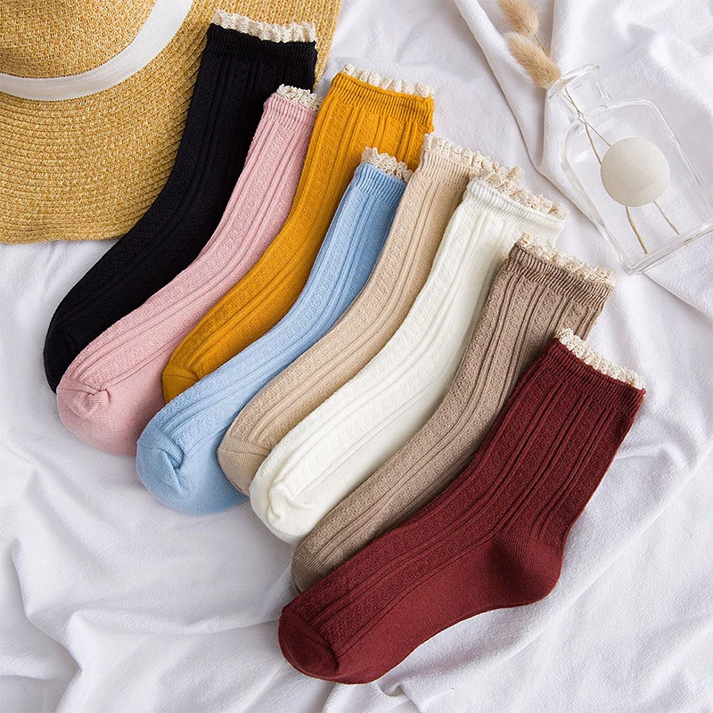 Fashion Comfortable Women socks Solid Color Lace princess cute socks Girls Cotton Party Socls Women Breathable Spring
Fashion Comfortable Women socks Solid Color Lace princess cute socks Girls Cotton Party Socls Women Breathable Spring