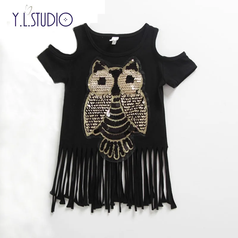 Y.L.Studio Baby girl/ Children's clothing cotton fashion short sleeve animal gold sequins tassles long O-neck T-shirt /pullover
Y.L.Studio Baby girl/ Children's clothing cotton fashion short sleeve animal gold sequins tassles long O-neck T-shirt /pullover