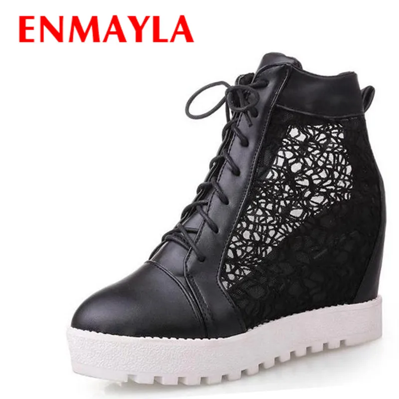 ENMAYER Cut-Outs summer boots for women Free shipping wedge short boots women fashion Ankle boots Martin boots black white big
ENMAYER Cut-Outs summer boots for women Free shipping wedge short boots women fashion Ankle boots Martin boots black white big