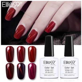 

Elite99 Wine Red Cat Eye Gel Lacquer 10ml Soak Off UV LED Nail Art Gel Varnish 3D Cat Eye Effect Need Magnet Nail Gel Polish