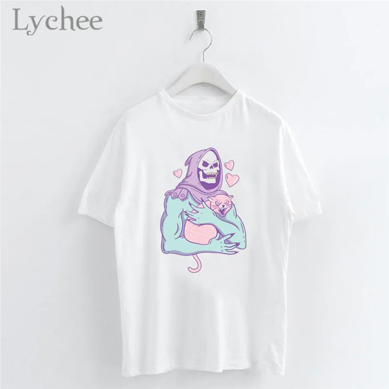 Lychee Harajuku Skull Print Women T Shirt Skeleton Casual Short Sleeve O-Neck White T Shirt Tee Top Female
Lychee Harajuku Skull Print Women T Shirt Skeleton Casual Short Sleeve O-Neck White T Shirt Tee Top Female