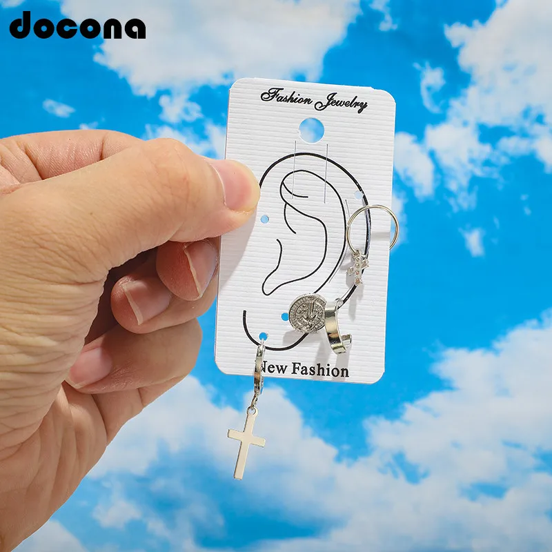 Docona Punk Tiny Crystal Cross Statue Silver Color Stud Earrings Set for Women Simple Geometric Party Jewelry Brincos C14407
Docona Punk Tiny Crystal Cross Statue Silver Color Stud Earrings Set for Women Simple Geometric Party Jewelry Brincos C14407