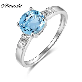 AINUOSHI Natural Blue Topaz Ring Engagement Wedding Ring 1.25ct Round Cut Gemstone Ring 925 Sterling Silver Jewelry Women Ring
AINUOSHI Natural Blue Topaz Ring Engagement Wedding Ring 1.25ct Round Cut Gemstone Ring 925 Sterling Silver Jewelry Women Ring