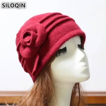 SILOQIN Winter Warm Women's Hat 100% Wool Fedoras Elegant Fashion Hats For Women Flower Headdress Decoration Female Brands Cap
SILOQIN Winter Warm Women's Hat 100% Wool Fedoras Elegant Fashion Hats For Women Flower Headdress Decoration Female Brands Cap