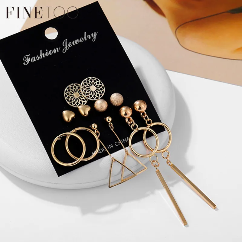 Fashion Minimalist Mixed Earrings Set Simple Gold Color Filigree Flower Circle Geometric Stud Earrings for Women Girls
Fashion Minimalist Mixed Earrings Set Simple Gold Color Filigree Flower Circle Geometric Stud Earrings for Women Girls