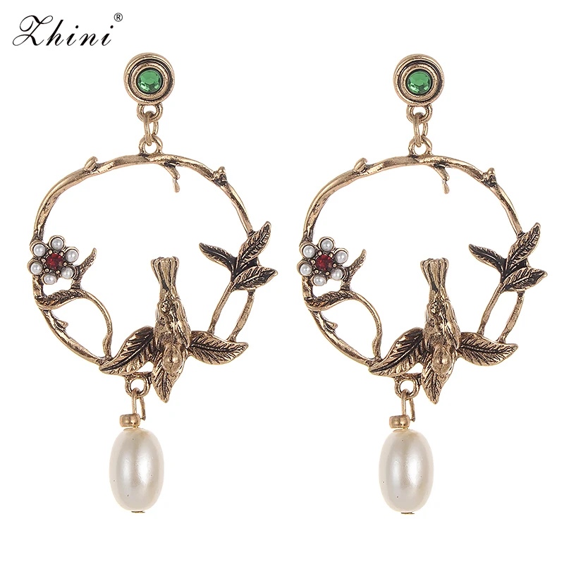 ZHINI Vintage Romantic Temperament Simulated Pearl Drop Dangle Earrings Retro Elegant Bird Pendant Statement Earrings Wholesale
ZHINI Vintage Romantic Temperament Simulated Pearl Drop Dangle Earrings Retro Elegant Bird Pendant Statement Earrings Wholesale