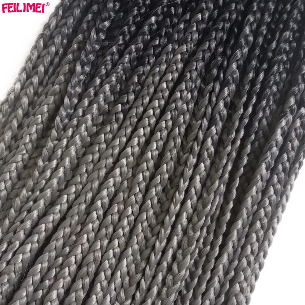 Feilimei Ombre Gray Box Braiding Hair Bundles 22 Inch 100g Synthetic Blonde Purple Brown Blue Crochet Braids Hair Extensions
Feilimei Ombre Gray Box Braiding Hair Bundles 22 Inch 100g Synthetic Blonde Purple Brown Blue Crochet Braids Hair Extensions