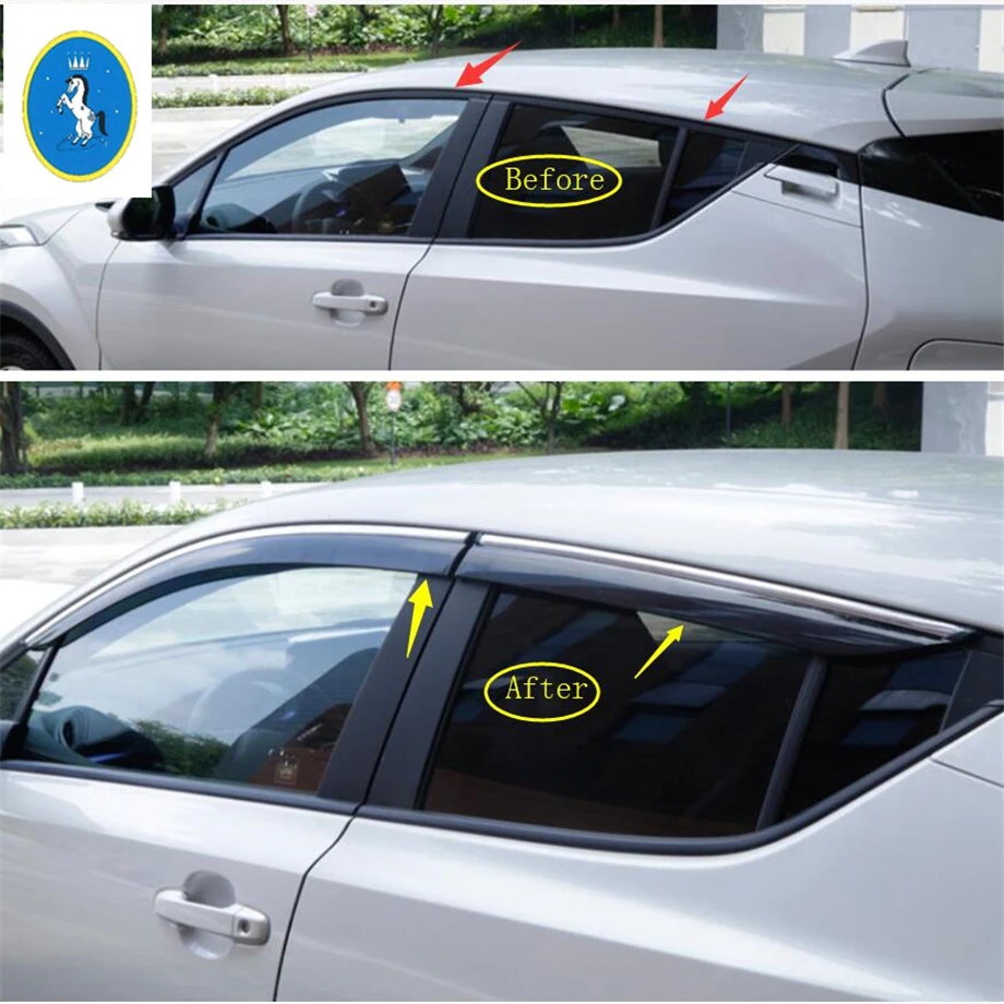 Yimaautotrims Window Visor Vent Shade Rain Sun Wind Guard Deflectors Awnings Shelters Cover Kit For Toyota C-HR CHR 2016 - 2019
Yimaautotrims Window Visor Vent Shade Rain Sun Wind Guard Deflectors Awnings Shelters Cover Kit For Toyota C-HR CHR 2016 - 2019