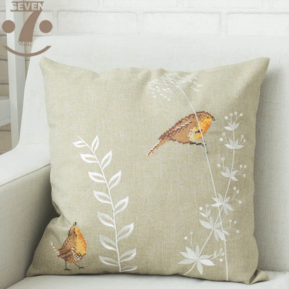 Cute Embroidered Sparrow Fish Sunflower Deer Animal Pattern 40x40cm Square Durable Polyester Pillow Cover
Cute Embroidered Sparrow Fish Sunflower Deer Animal Pattern 40x40cm Square Durable Polyester Pillow Cover