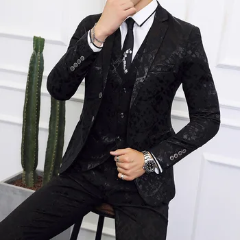 2019 Latest Coat+Vest+Pant/Flower Designs Black Formal Party Dress Tuxedo Slim Fit Terno Double Breasted Men Suits For Wedding
2019 Latest Coat+Vest+Pant/Flower Designs Black Formal Party Dress Tuxedo Slim Fit Terno Double Breasted Men Suits For Wedding