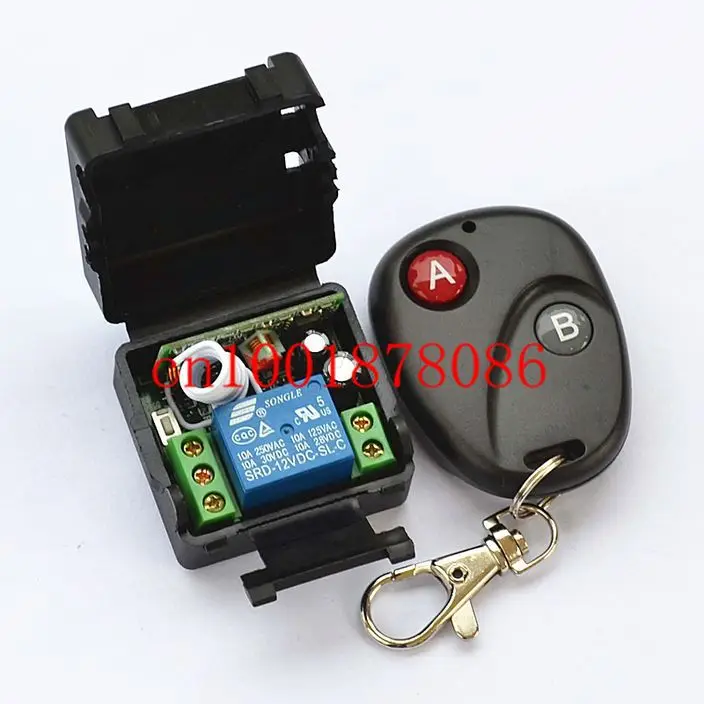 Mini DC12V 24V 10A 1CH 100M wireless remote control switch 1 Transceiver with 1 Receiver Fixed code 315/433 MHz
Mini DC12V 24V 10A 1CH 100M wireless remote control switch 1 Transceiver with 1 Receiver Fixed code 315/433 MHz