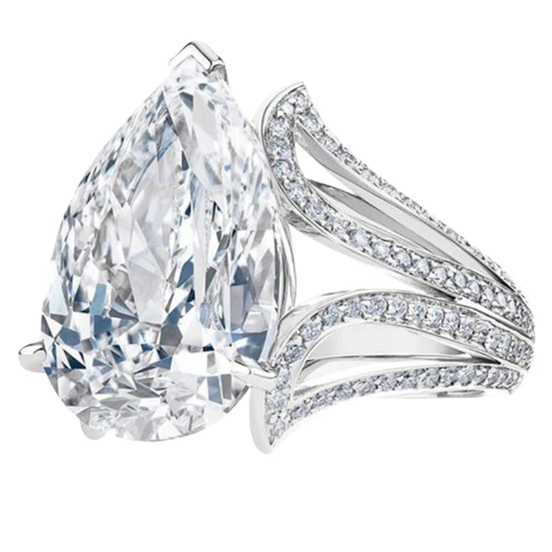 2018 New Inlaid Water Drop Pear-shaped Zircon Ring For Women Creative Shiny White Zircon Engagement Jewelry Wholesale Anillos
2018 New Inlaid Water Drop Pear-shaped Zircon Ring For Women Creative Shiny White Zircon Engagement Jewelry Wholesale Anillos