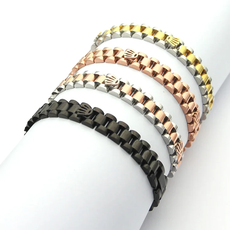 Fashion Titanium Steel Watch Belt Gear Bracelet Small Crown Black Bracelet Jewelry for Couples
Fashion Titanium Steel Watch Belt Gear Bracelet Small Crown Black Bracelet Jewelry for Couples