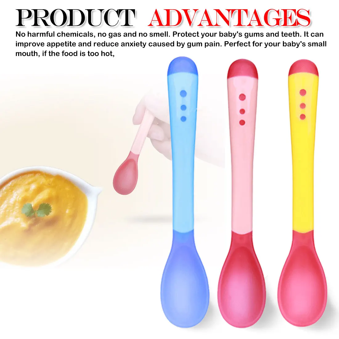 3pcs Temperature Detection Spoon for Baby Safety Infant Spoons Feeding Kids Children Girl Baby Boy Cutlery 
3pcs Temperature Detection Spoon for Baby Safety Infant Spoons Feeding Kids Children Girl Baby Boy Cutlery