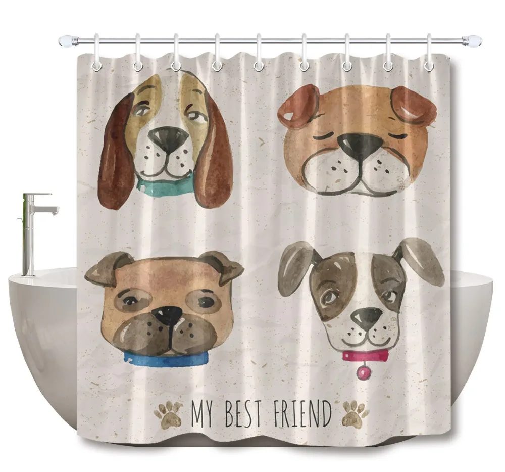 LB Four Dogs Pug Dachshund Bathroom White Shower Curtain Funny Cute Farmhouse Nature Waterproof Fabric For Kids Bathtub Decor
LB Four Dogs Pug Dachshund Bathroom White Shower Curtain Funny Cute Farmhouse Nature Waterproof Fabric For Kids Bathtub Decor