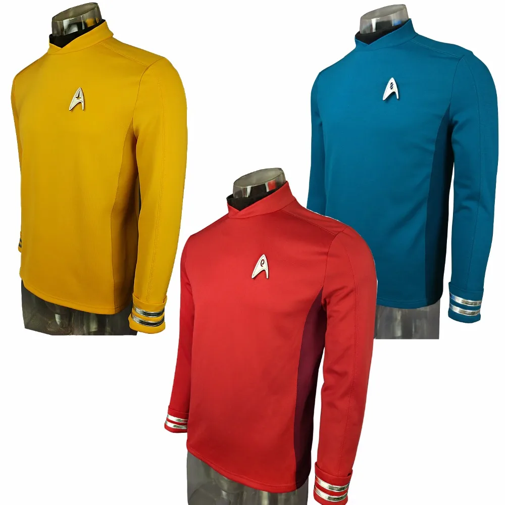 Cosplay Costume Star Trek Beyond Costumes With Badge Red Captain Kirk Uniform Spock Blue Uniform Scotty Yellow
Cosplay Costume Star Trek Beyond Costumes With Badge Red Captain Kirk Uniform Spock Blue Uniform Scotty Yellow
