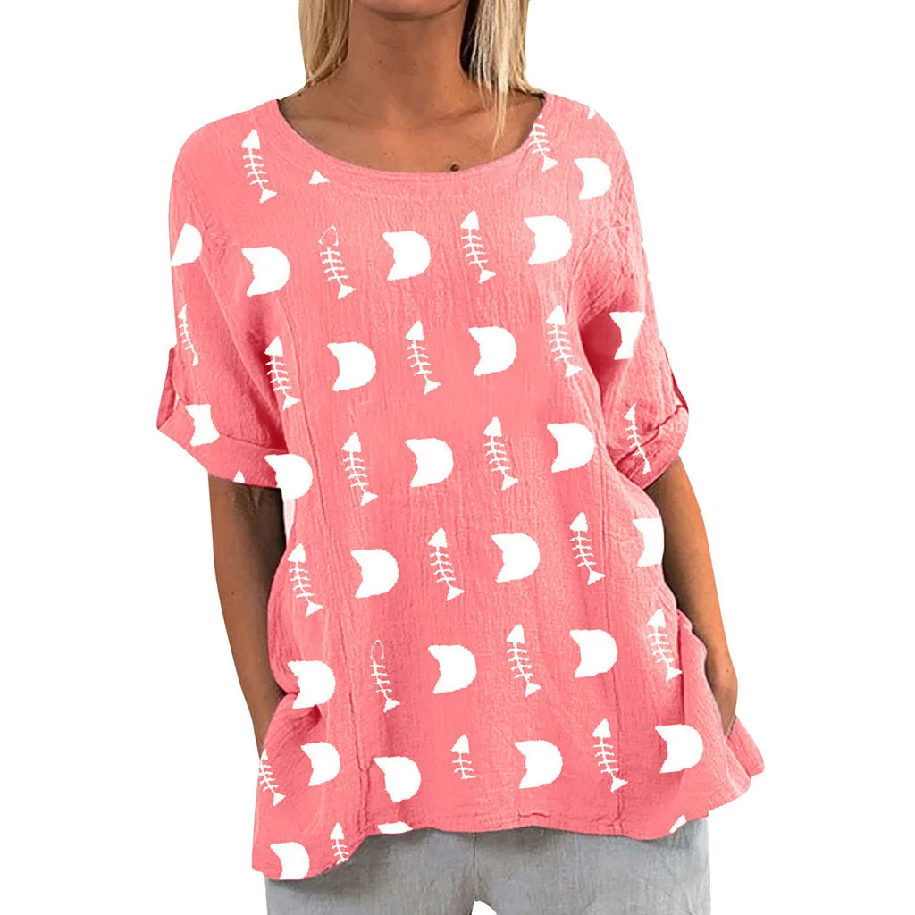 Graphic Tees Women Casual Funny Tshirt Womens Cat And Fish Print Shirt Crew Neck Half Sleeve Loose Tops Multicolor Top 4xl femme
Graphic Tees Women Casual Funny Tshirt Womens Cat And Fish Print Shirt Crew Neck Half Sleeve Loose Tops Multicolor Top 4xl femme