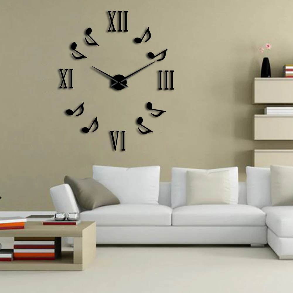 1Piece DIY Music Notes Roman Numerals Luxury Wall Clock Modern Design Home D Wall Watch Large Frameless DIY Enthusiasts Gift
1Piece DIY Music Notes Roman Numerals Luxury Wall Clock Modern Design Home D Wall Watch Large Frameless DIY Enthusiasts Gift
