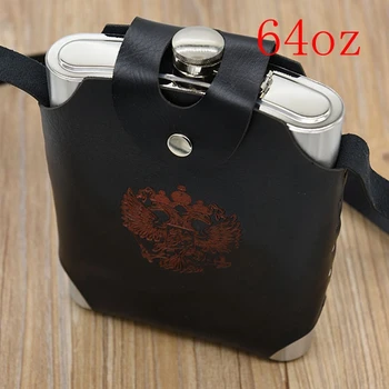 40pcs/lot 48oz Leather Covered Hip Flask With Leather Holster Russian National Emblem Printed Stainsteel Hip Flasks For Alcohol
40pcs/lot 48oz Leather Covered Hip Flask With Leather Holster Russian National Emblem Printed Stainsteel Hip Flasks For Alcohol