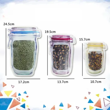 Wholesale Mason Jar Shaped Food Container Plastic Bag Clear Mason Bottle Modeling Zippers Storage Snacks Plastic Box 400pcs/lot
Wholesale Mason Jar Shaped Food Container Plastic Bag Clear Mason Bottle Modeling Zippers Storage Snacks Plastic Box 400pcs/lot