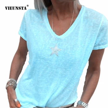 VIEUNSTA Plus Size Sexy V-neck Star Print Blouses Shirt Women Short Sleeve Blouses Tops Casual Summer Simple Blusa plus size 5XL
VIEUNSTA Plus Size Sexy V-neck Star Print Blouses Shirt Women Short Sleeve Blouses Tops Casual Summer Simple Blusa plus size 5XL