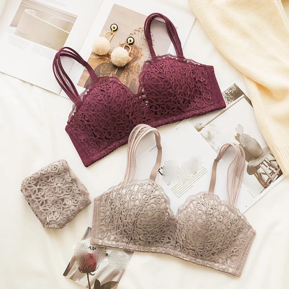 Small half cup deep-v neck sexy underwear sets Women Bra Set Push Up Brassiere Lace Lingerie Sets Embroidery 1/2 cup fashion
Small half cup deep-v neck sexy underwear sets Women Bra Set Push Up Brassiere Lace Lingerie Sets Embroidery 1/2 cup fashion