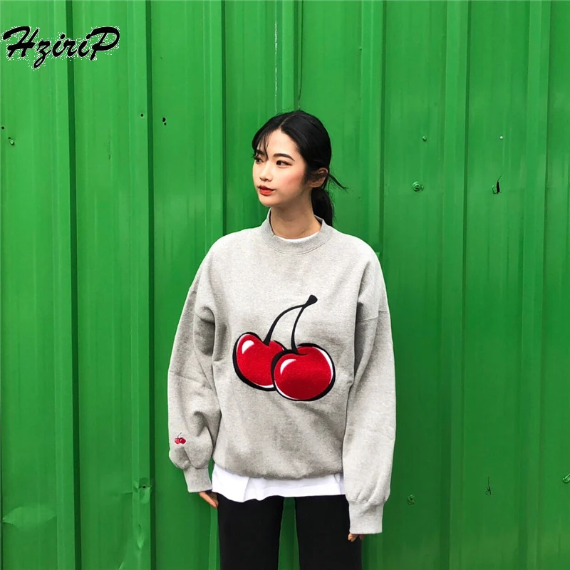 HziriP Sweet Women Hooded Pullover Girls 2018 Autumn Fashion 2 Colors Cherry Print Long Sleeve Tops Women Winter Sweatshirts
HziriP Sweet Women Hooded Pullover Girls 2018 Autumn Fashion 2 Colors Cherry Print Long Sleeve Tops Women Winter Sweatshirts