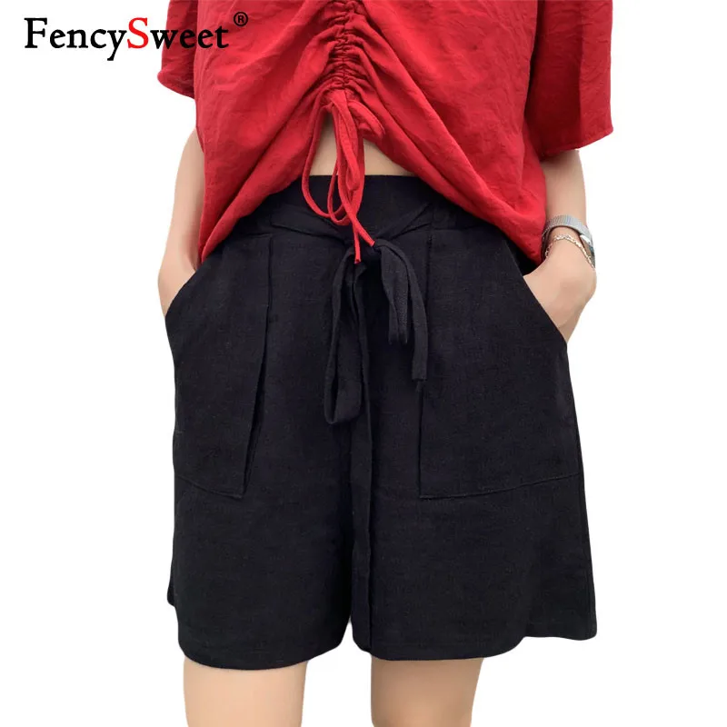 Fencysweet 2XL Drawstring Cotton Linen Summer Shorts High Waist Women Plus Size Short Pants Casual Loose Wide Leg Shorts Black
Fencysweet 2XL Drawstring Cotton Linen Summer Shorts High Waist Women Plus Size Short Pants Casual Loose Wide Leg Shorts Black