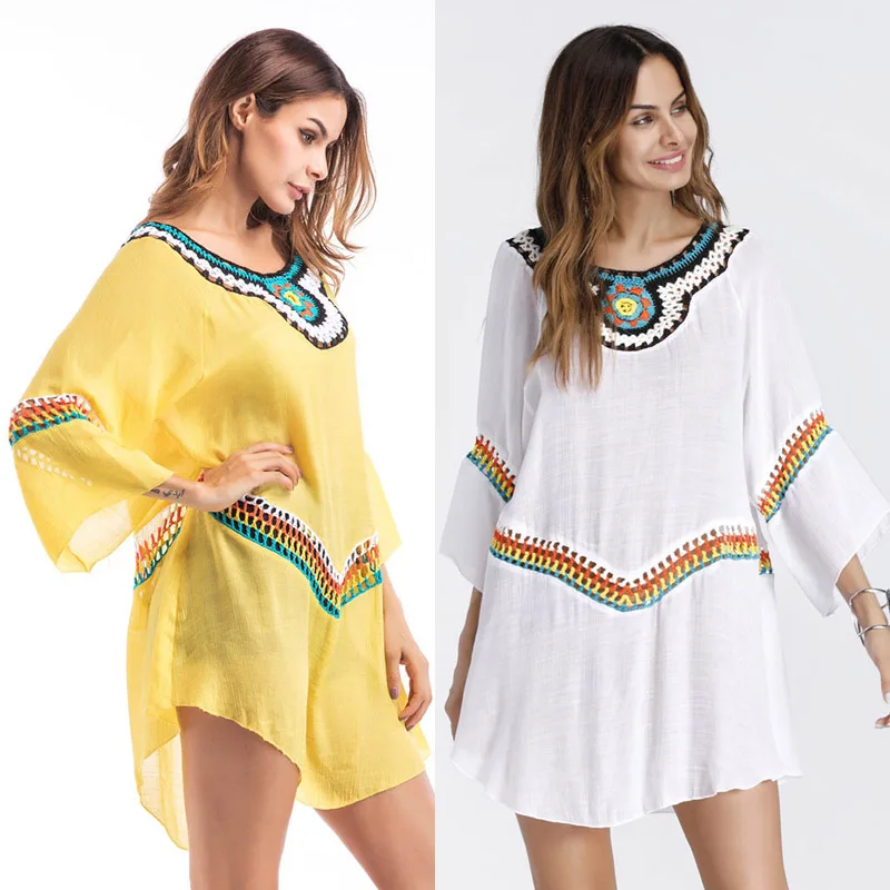 2019Beach Cover Up Summer Tunic For The Beach Colorful Hook Flower Hollow Sexy Swimwear Pareo Bathing Suit Women Cover Ups
2019Beach Cover Up Summer Tunic For The Beach Colorful Hook Flower Hollow Sexy Swimwear Pareo Bathing Suit Women Cover Ups