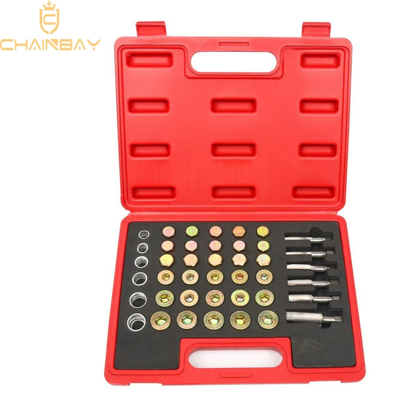 114pc High Quality Oil Pan Drain Plug Sump Bolt Thread Repair Tools For Auto Kit Set With Red Case
114pc High Quality Oil Pan Drain Plug Sump Bolt Thread Repair Tools For Auto Kit Set With Red Case