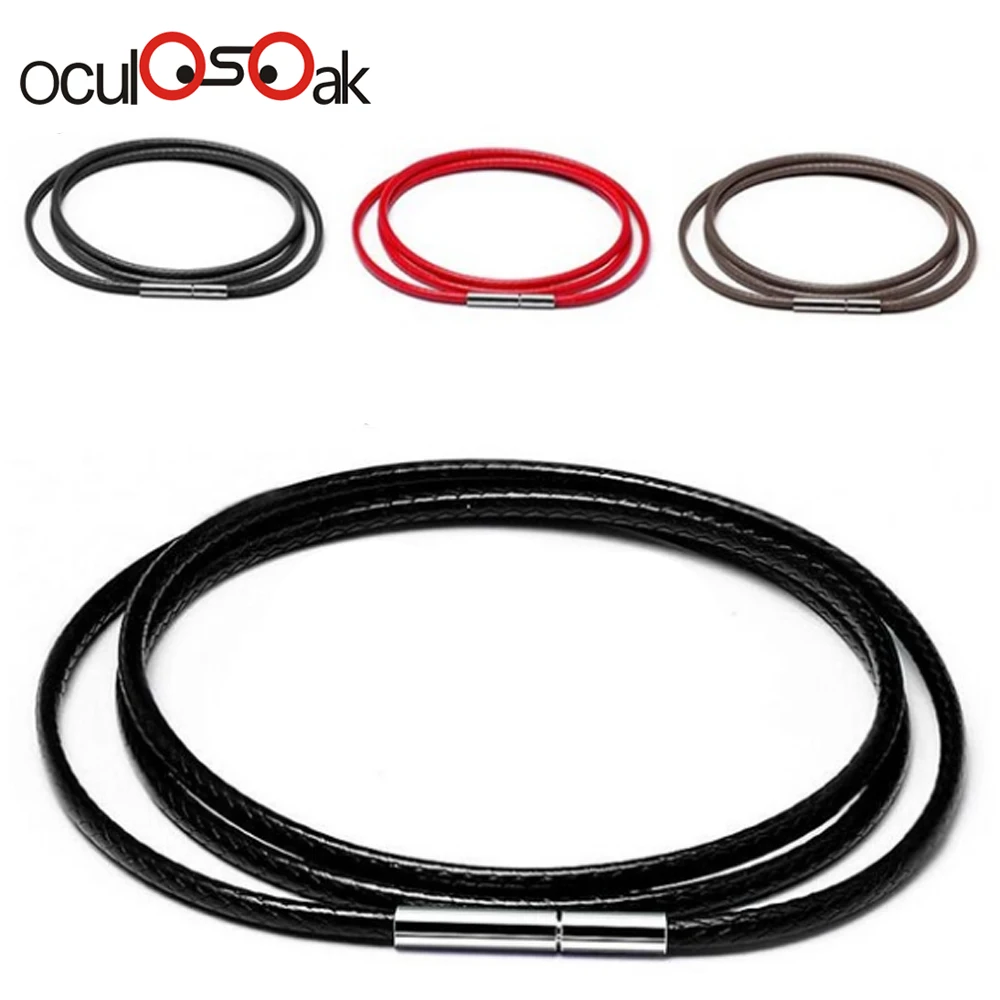 New Leather Cord Necklace Cord String Wax Rope Lace Chain With Rotary Buckle For DIY Necklace Bracelet Jewelry Finding 3pcs/lots
New Leather Cord Necklace Cord String Wax Rope Lace Chain With Rotary Buckle For DIY Necklace Bracelet Jewelry Finding 3pcs/lots