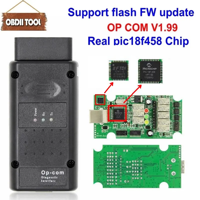 Newest OPCOM V1.99 firmware A+++ quality OP-COM V1.99 For Opel Diagnostic-tool OP COM V1.99 with real pic18f458 Chip
Newest OPCOM V1.99 firmware A+++ quality OP-COM V1.99 For Opel Diagnostic-tool OP COM V1.99 with real pic18f458 Chip