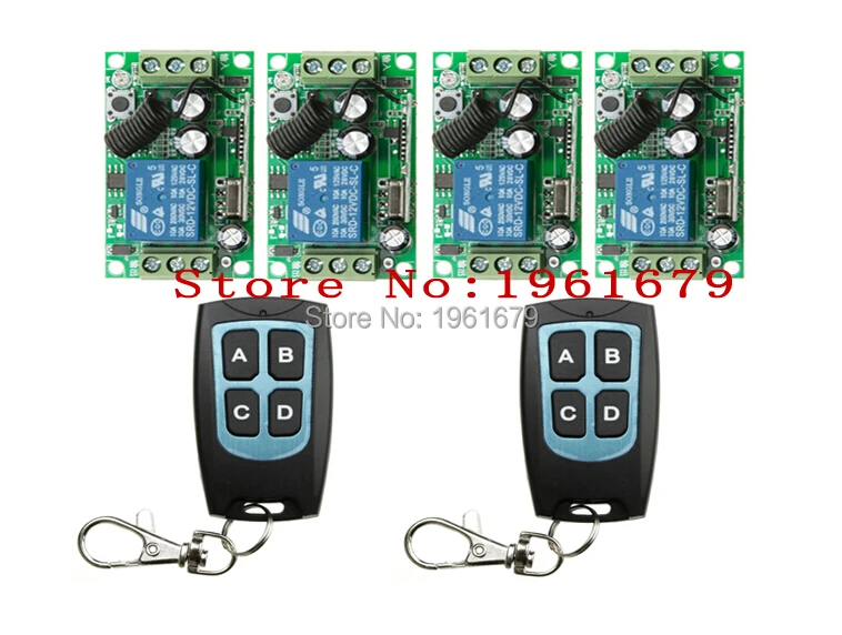 DC 12 V RF wireless remote control switch 1 channal Intelligent family system 4 pcs receiver+2 pcs waterproof transmitter
DC 12 V RF wireless remote control switch 1 channal Intelligent family system 4 pcs receiver+2 pcs waterproof transmitter