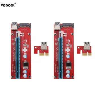 2pcs PCI Express Riser Card 1x to 16x PCI-E Extender USB3.0 Cable SATA Power Adapter Cards with LED Indicator for Bitcoin Mining
2pcs PCI Express Riser Card 1x to 16x PCI-E Extender USB3.0 Cable SATA Power Adapter Cards with LED Indicator for Bitcoin Mining