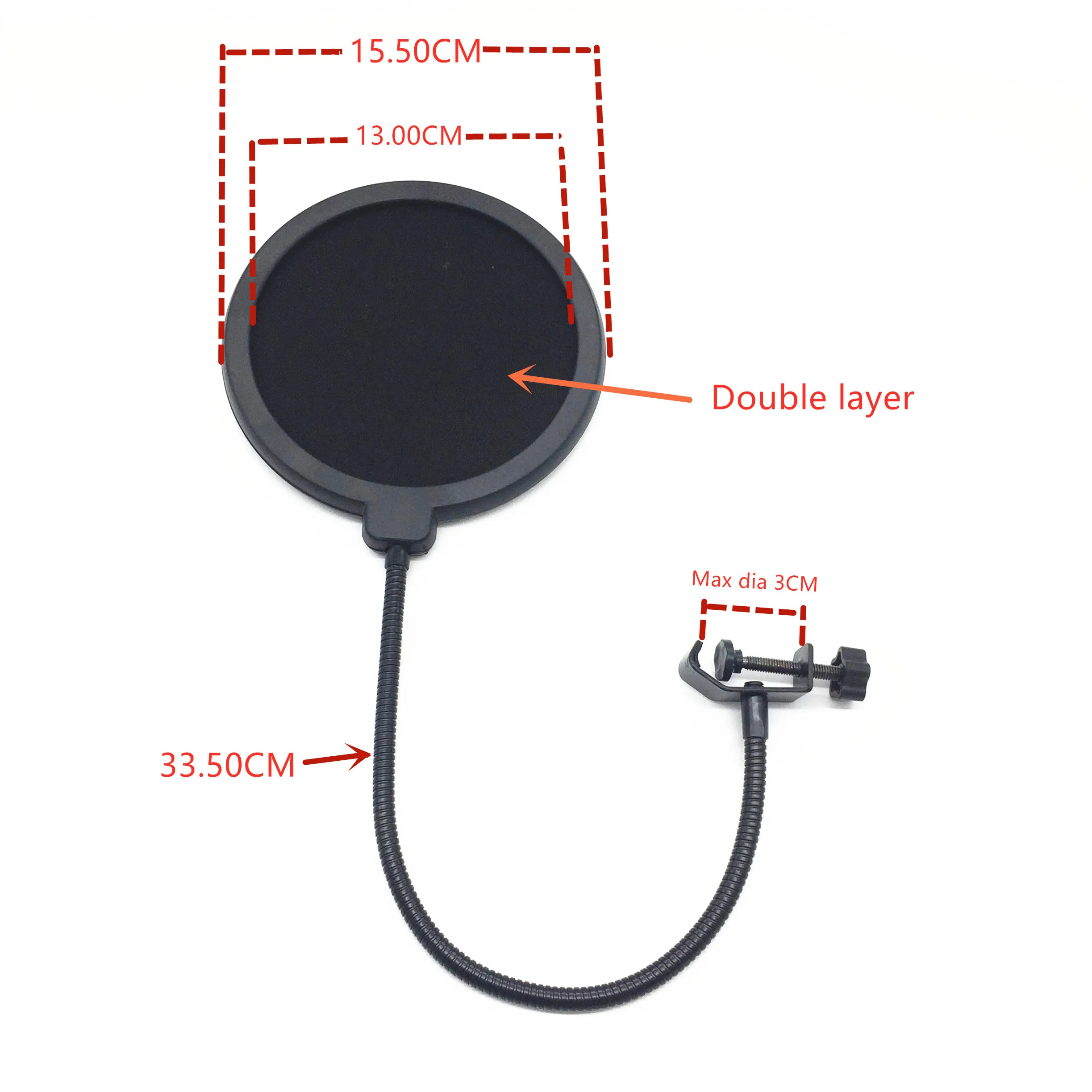 Blue mantis Black double layer studio microphone windscreen pop filter for speaking recorder pop filter for broadcast online
Blue mantis Black double layer studio microphone windscreen pop filter for speaking recorder pop filter for broadcast online