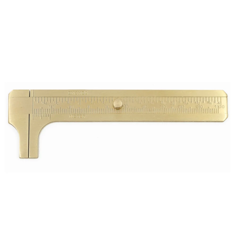 Double Scale Mini Calipers Vernier Caliper Lettering Thickness 10cm Pocket Copper Ruler Measuring Instrument Tool F14
Double Scale Mini Calipers Vernier Caliper Lettering Thickness 10cm Pocket Copper Ruler Measuring Instrument Tool F14