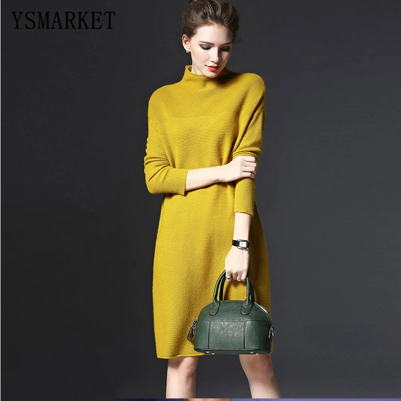 YSMARKET Women's Casual Fashion Sweater Dress Autumn Winter Solid Color Knitting Dresses Plus Size Loose Ladies Dress E5163 
YSMARKET Women's Casual Fashion Sweater Dress Autumn Winter Solid Color Knitting Dresses Plus Size Loose Ladies Dress E5163