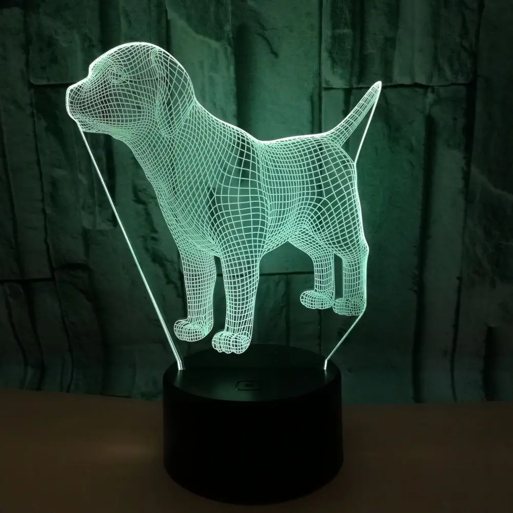 Красочная креативная 3d лампа для собаки красочная сенсорная Светодиодная