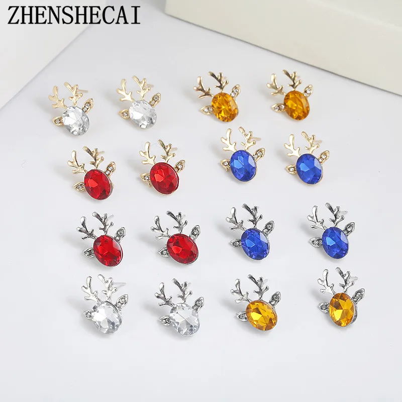 Christmas Jewelry 8 designs Crystal Deer Antler Stud Earrings For Women small Cute Animal Charm Ear Jewelry Brincos gift
Christmas Jewelry 8 designs Crystal Deer Antler Stud Earrings For Women small Cute Animal Charm Ear Jewelry Brincos gift
