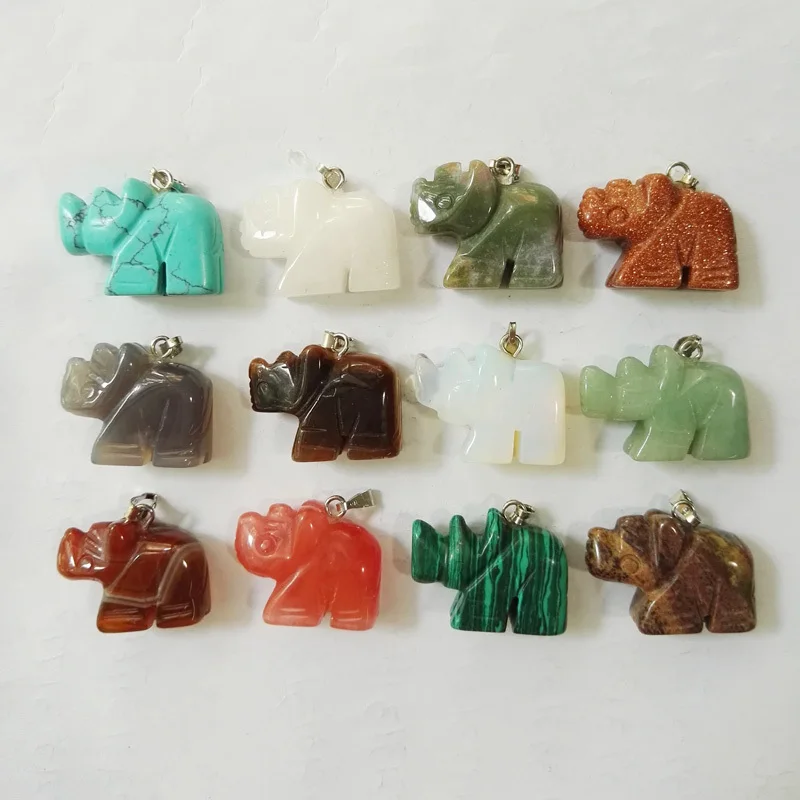 Rhino natural stone pendants mixed animal Rhinoceros pendant for jewelry making Necklaces 12pcs/lot free shipping wholesale
Rhino natural stone pendants mixed animal Rhinoceros pendant for jewelry making Necklaces 12pcs/lot free shipping wholesale