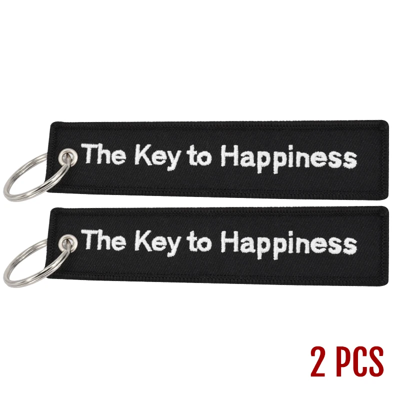 The Key to Happiness Key Chain Bijoux Keychain for Motorcycles and Cars Gifts Key Tag Embroidery Key Fobs OEM Key Ring Bijoux (3)