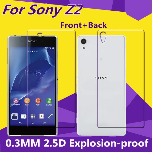 2PCS Front + Back Tempered Glass 9H Original Protective Film Explosion-proof Screen Protector for Sony Xperia Z2 L50W L50u D6503 | Мобильные