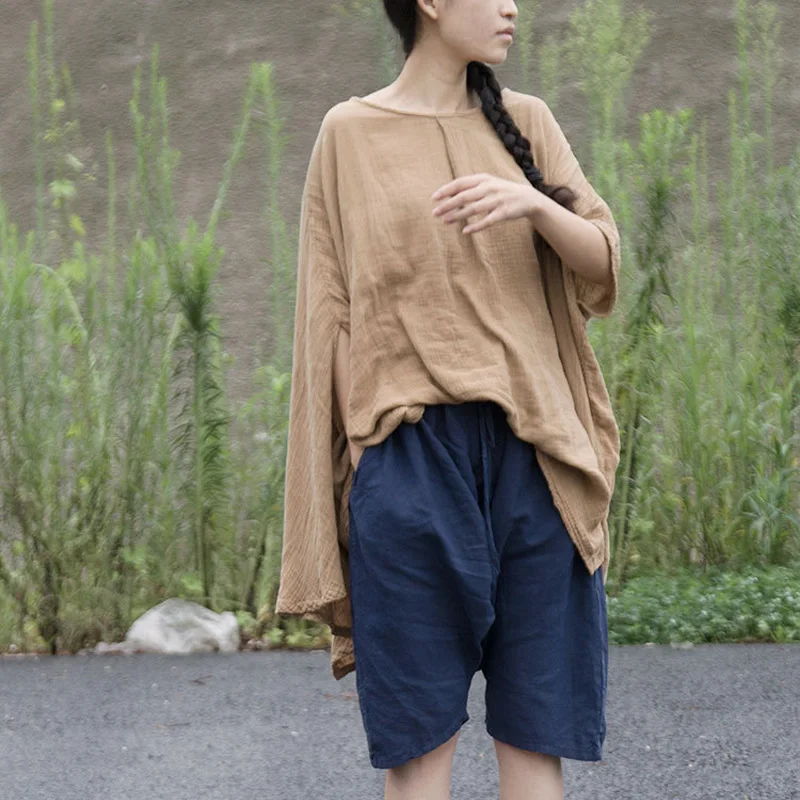 Johnature Women Cotton Irregular T-Shirts Solid Color 2019 Summer New Vintage O-Neck Half Sleeve Casual Plus Size Women Clothing
Johnature Women Cotton Irregular T-Shirts Solid Color 2019 Summer New Vintage O-Neck Half Sleeve Casual Plus Size Women Clothing