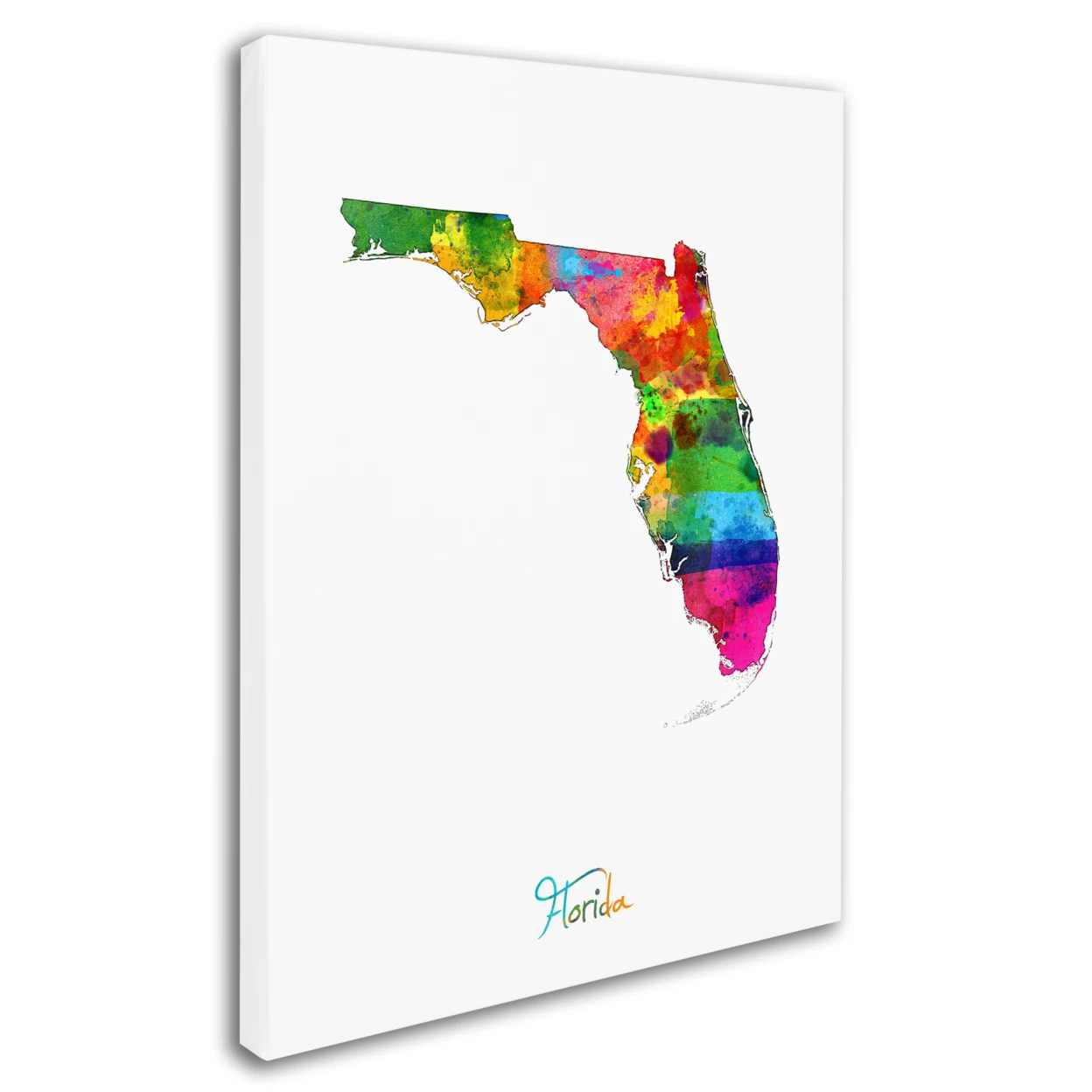 Michael Tompsett 'Florida Map' Canvas Wall Art 35 x 47 Inches (1)