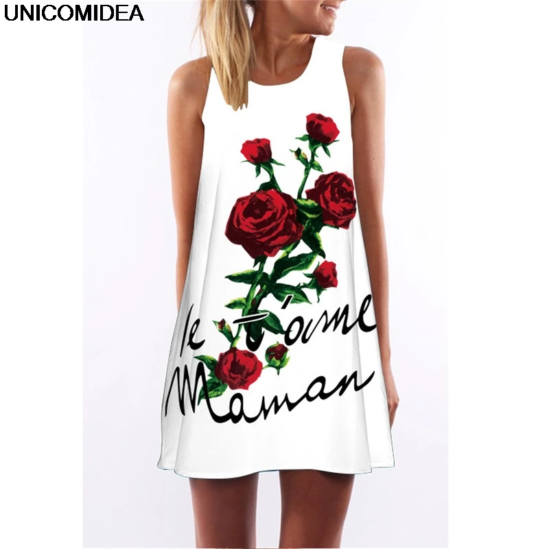 Summer Dresses 2019 Sleeveless O Neck Club Party Dresses Casual A Line Fan Rose Flower Vintage Boho Beach Dress Women Vestidos 
Summer Dresses 2019 Sleeveless O Neck Club Party Dresses Casual A Line Fan Rose Flower Vintage Boho Beach Dress Women Vestidos