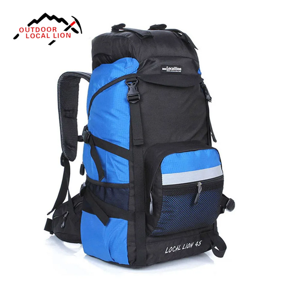 

Local Lion 45L Hiking backpacks waterproof nylon travel sport mountaineering bag outdoor climbing zipper Backpacker