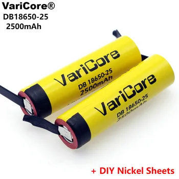 2pcs/lot VariCore 100% Original 18650 2500mAh Li-lon Rechargeable Battery 3.6V Power 20A discharge + DIY Nickel Sheets
2pcs/lot VariCore 100% Original 18650 2500mAh Li-lon Rechargeable Battery 3.6V Power 20A discharge + DIY Nickel Sheets