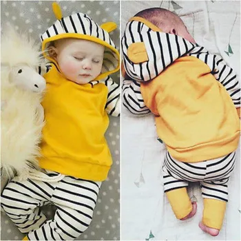 Autumn Infant Baby Girls Clothing Sets Warm Romper Newborn Baby Boy Girl Clothes Cute Striped Hooded Tops+Long Pants Outfits Set 
Autumn Infant Baby Girls Clothing Sets Warm Romper Newborn Baby Boy Girl Clothes Cute Striped Hooded Tops+Long Pants Outfits Set